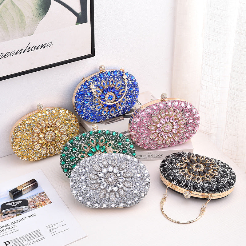 Wholesale Diamond Set Banquet Color Luxury Banquet Fashion Water Diamond Handbag